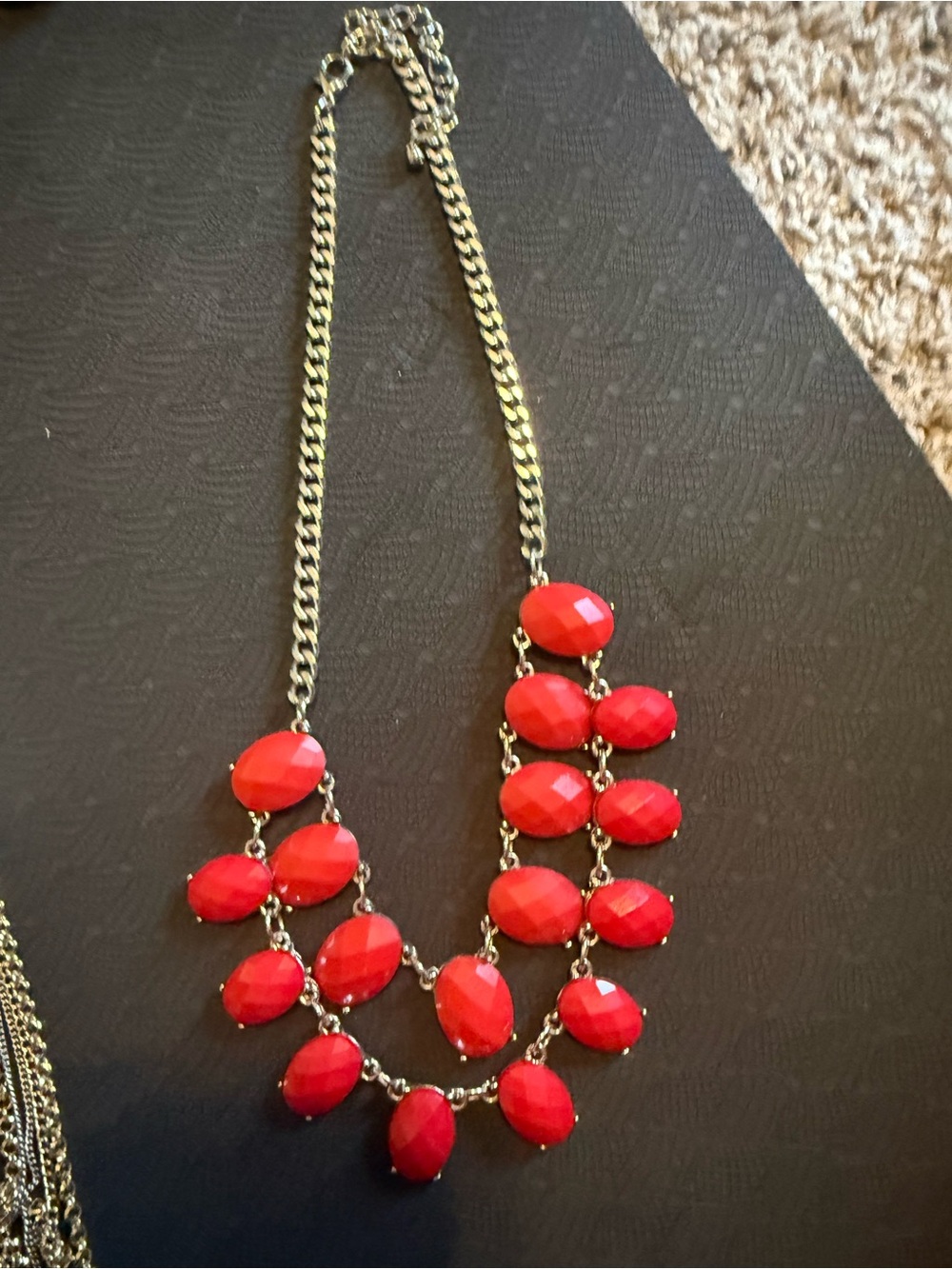 Red Statement Bib Necklace - Women Jewelry 12